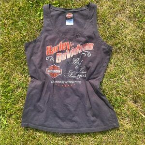 Harley-Davidson Gray Tank with Orange and White Graphics